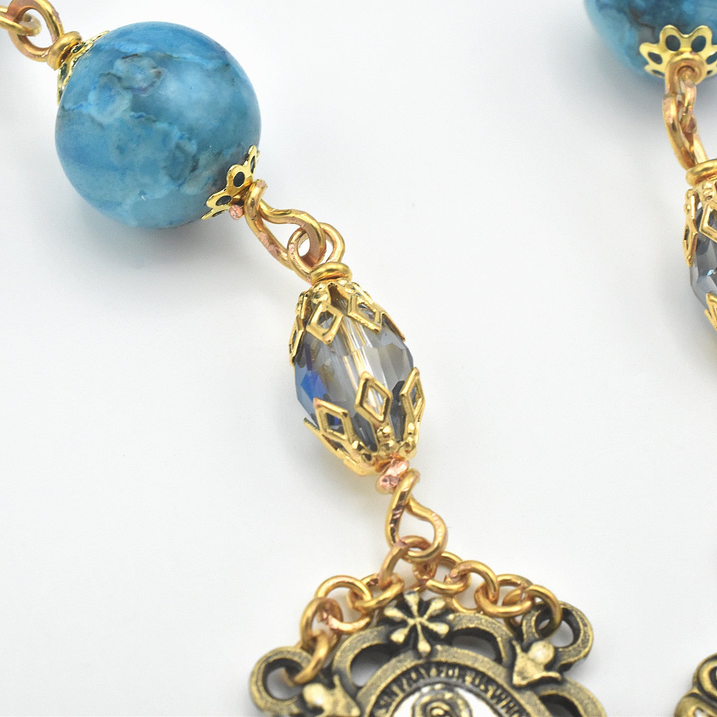 Blue Crazy Lace Agate One-Decade Pocket Chaplet – One of One (15" Length)