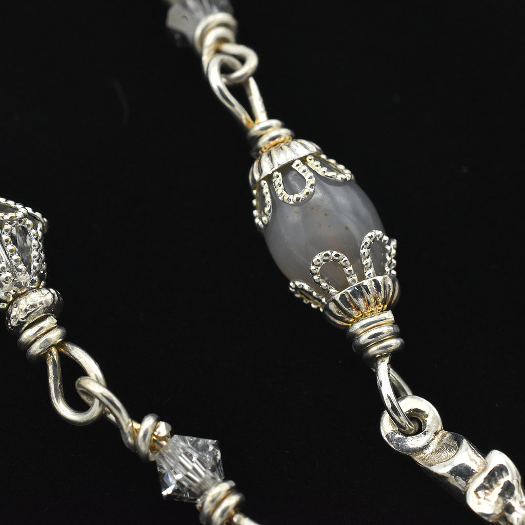 Handmade Sterling Silver & Jasper Five-Decade Rosary – One of One (21″ Length)