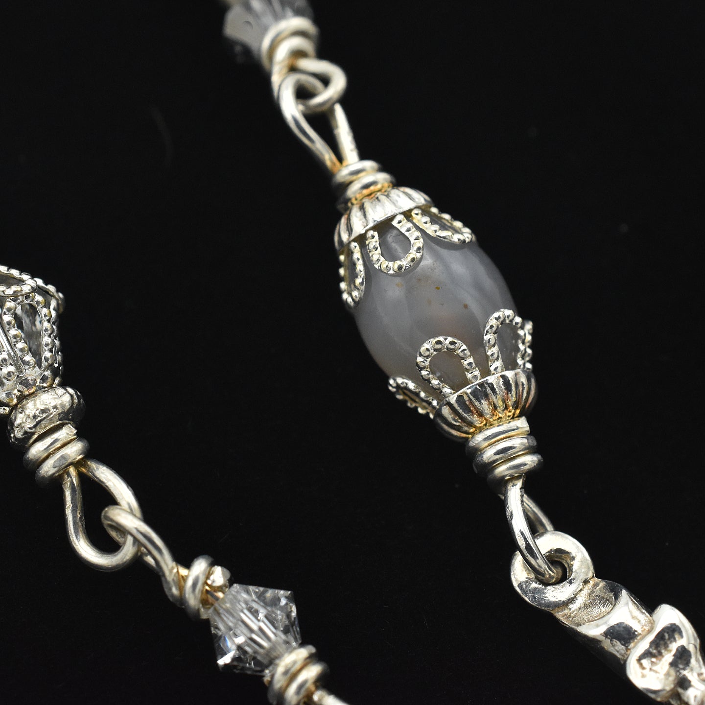 Handmade Sterling Silver & Jasper Five-Decade Rosary – One of One (21″ Length)