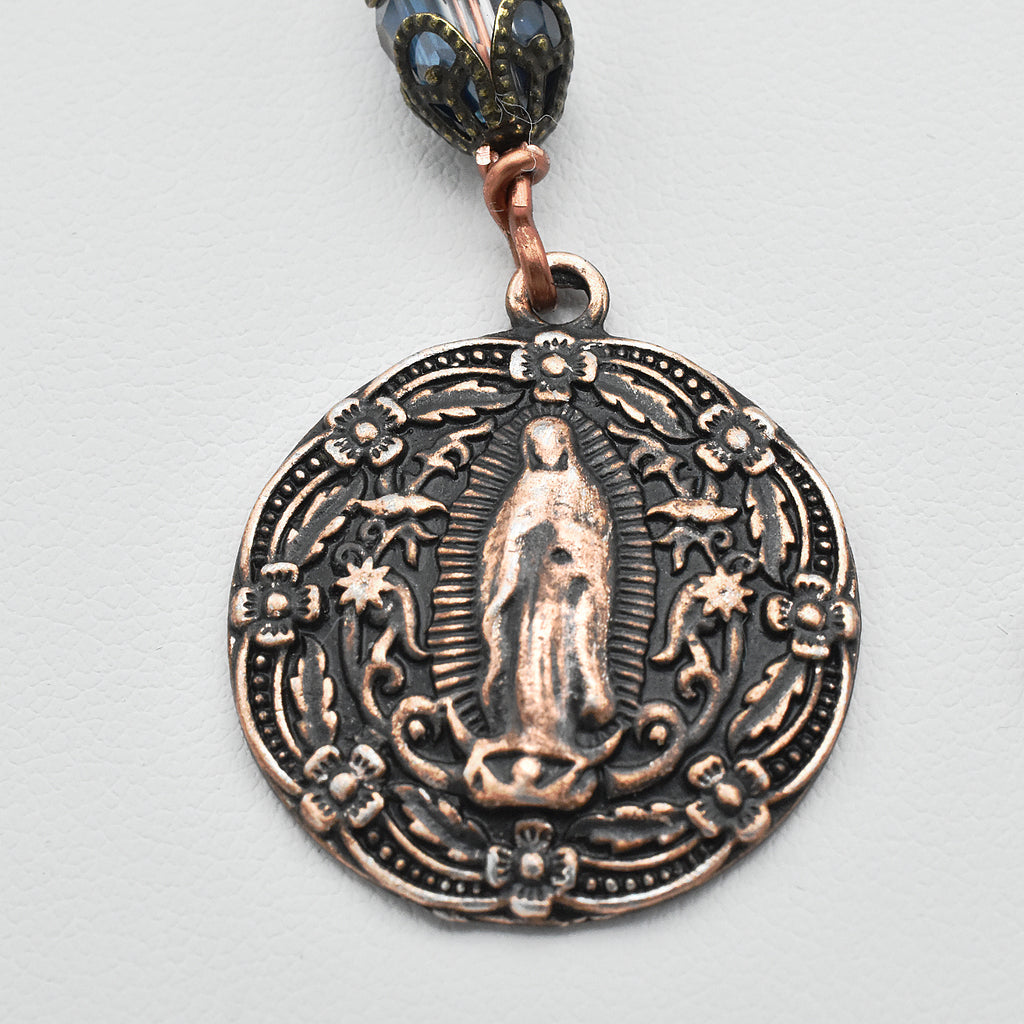 Handmade Turquoise & Copper One-Decade Spiritual Chaplet – One of One (13.25" Length)