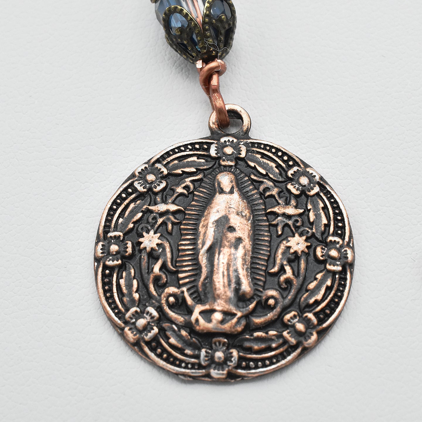 Handmade Turquoise & Copper One-Decade Spiritual Chaplet – One of One (13.25" Length)