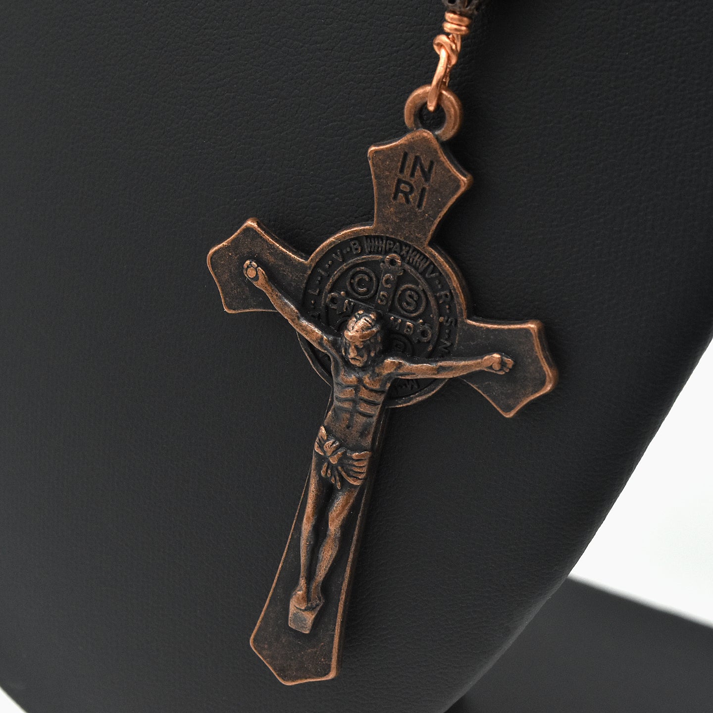 Handmade Copper Amethyst & Leopard Jasper Five-Decade Rosary – One of One (25.5″ Length)