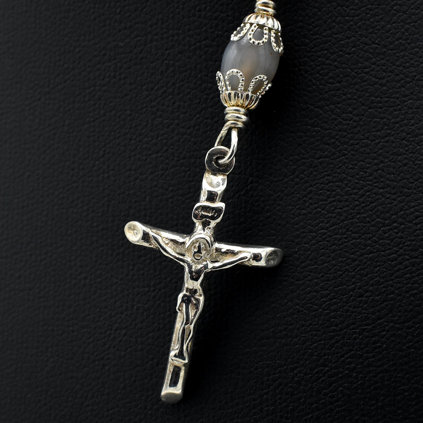 Handmade Sterling Silver & Jasper Five-Decade Rosary – One of One (21″ Length)