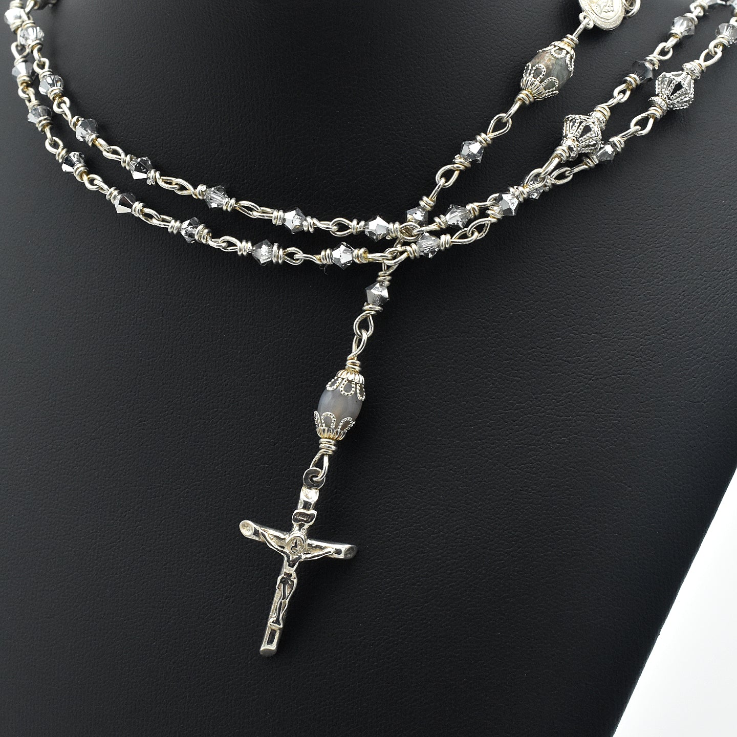 Handmade Sterling Silver & Jasper Five-Decade Rosary – One of One (21″ Length)