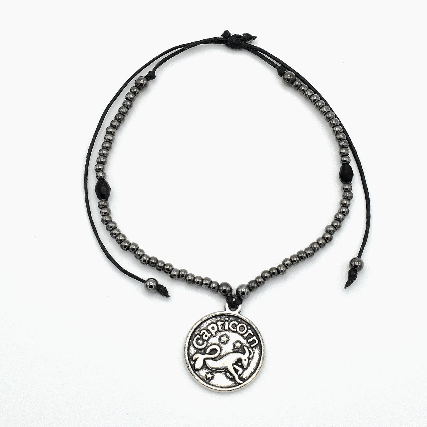 Handmade Capricorn Astrology Hematite Bracelet – Adjustable – One of One