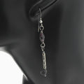 Handmade Almandite Garnet & Natural Stone Drop Earrings – Sterling Silver – One of One (2.5" Length)