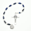 Handmade Silver-Plated Lapis Pocket Chaplet – One of One (12.5″ Length)