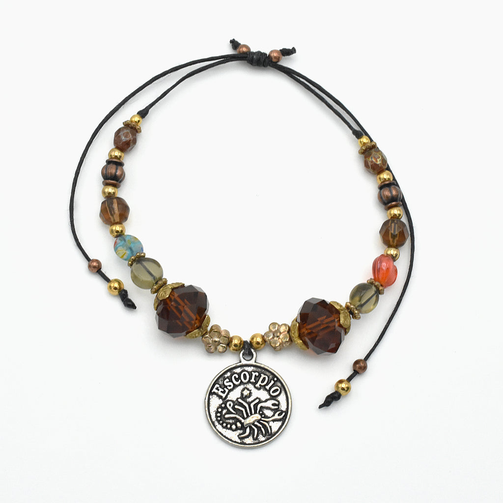 Handmade Scorpio Astrology Bracelet – Adjustable – One of One