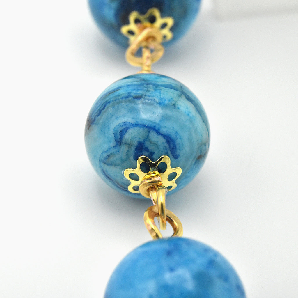 Blue Crazy Lace Agate One-Decade Pocket Chaplet – One of One (15" Length)