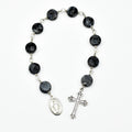 Silver Labradorite Chaplet - Single Decade Pocket Rosary with Miraculous Medal