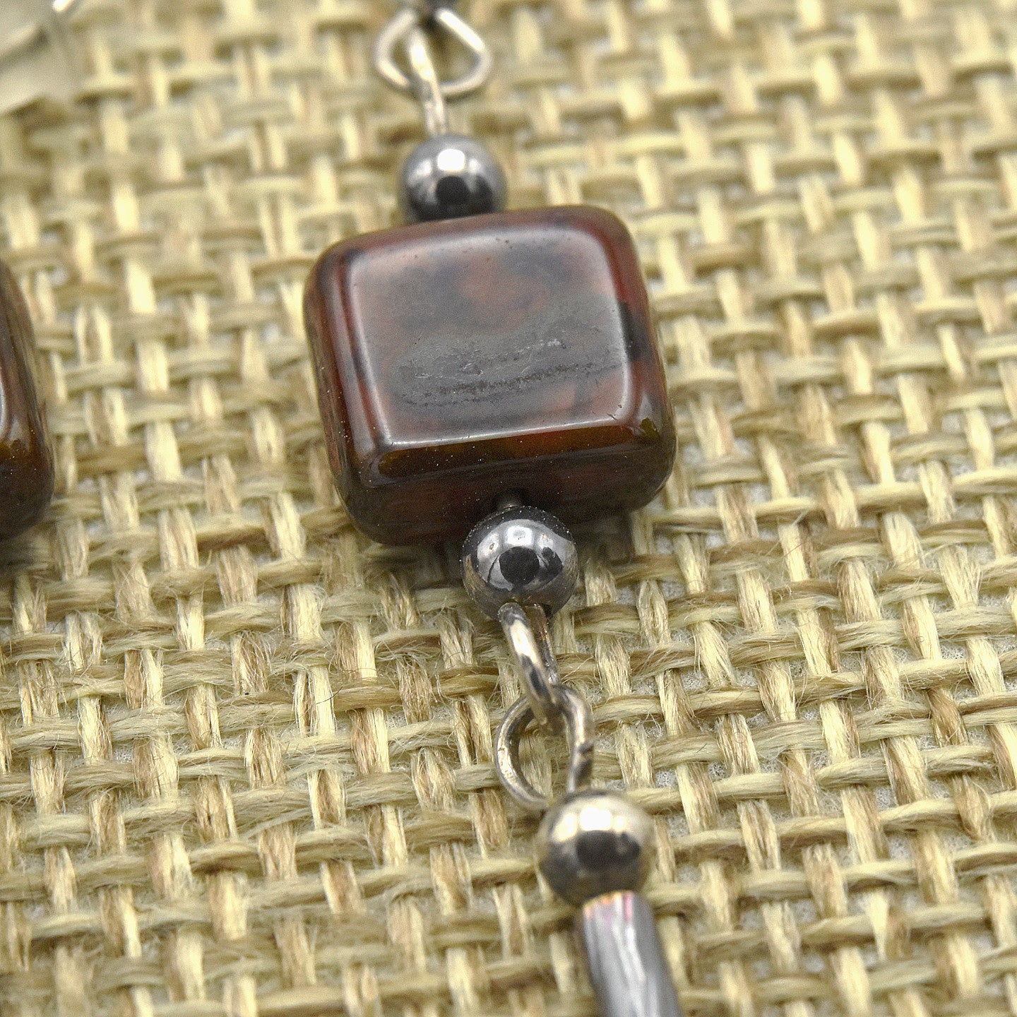 Handmade Dragonblood Jasper Drop Earrings – Sterling Silver – One of One (2.5" Length)