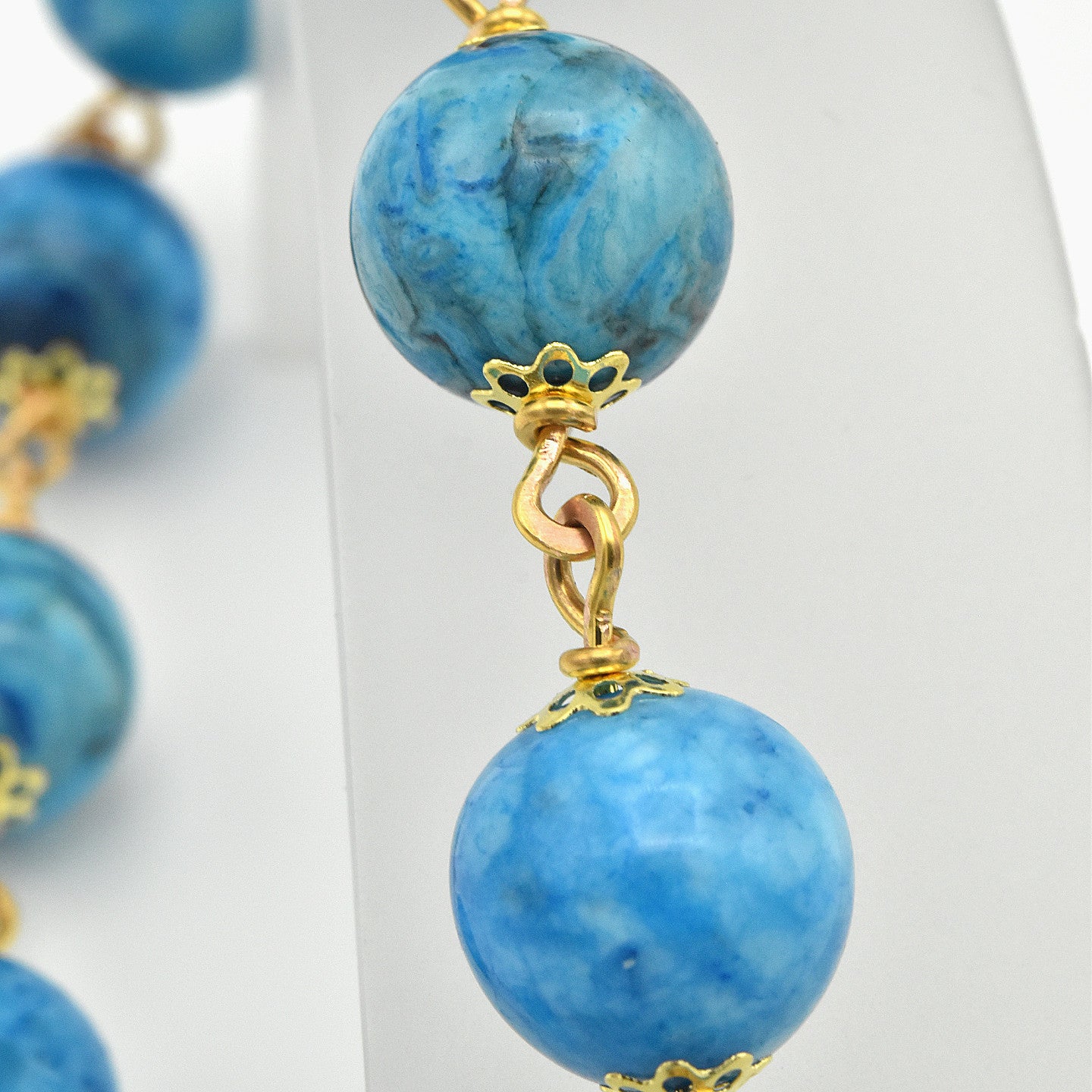 Blue Crazy Lace Agate One-Decade Pocket Chaplet – One of One (15" Length)