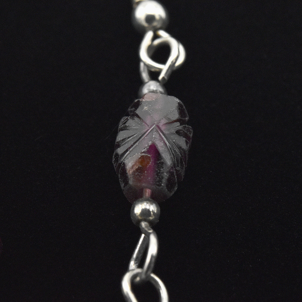 Handmade Almandite Garnet & Natural Stone Drop Earrings – Sterling Silver – One of One (2.5" Length)