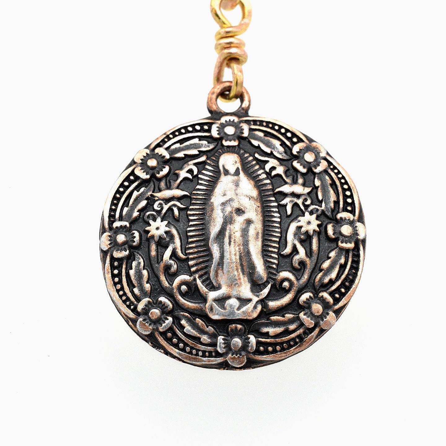 Our Lady of Guadalupe Chaplet - Pink Swarovski Crystal & Gold Toned Pocket Rosary