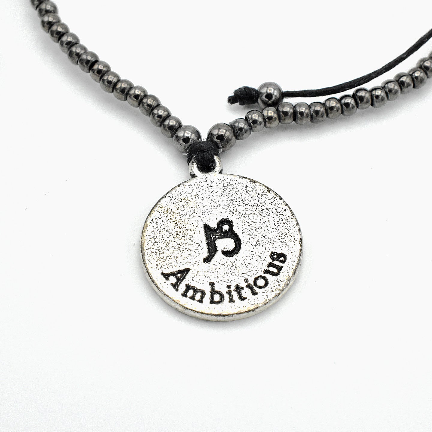 Handmade Capricorn Zodiac Hematite Bracelet – Adjustable – One of One