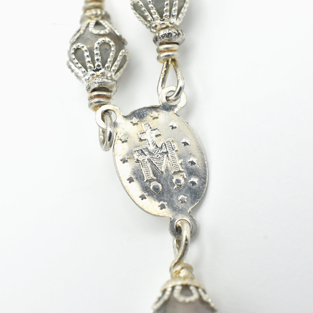 Handmade Sterling Silver & Jasper Five-Decade Rosary – One of One (21″ Length)