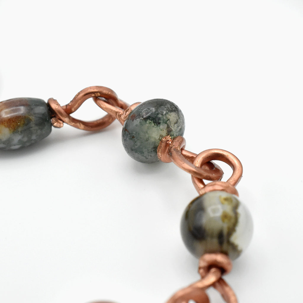 One-of-a-Kind Suede St. Benedict Cross Choker – Handmade Copper & Agate Sacred Necklace