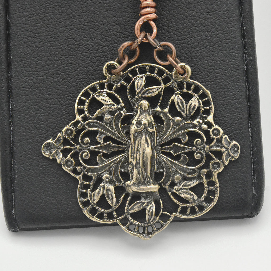 Handmade Preciosa Crystal & Copper One-Decade Pocket Chaplet – One of One (13″ Length)