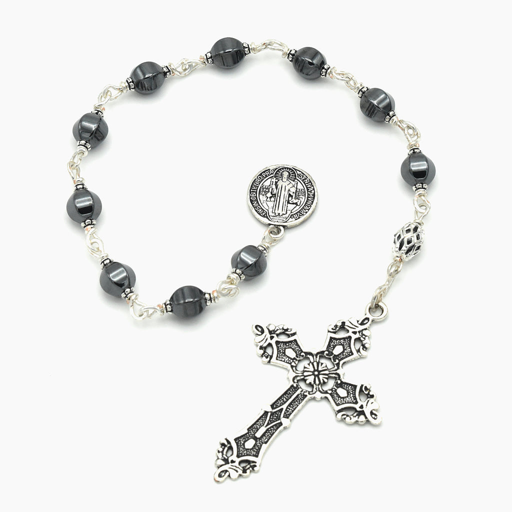 Handmade Silver-Plated Hemalyke Pocket Chaplet – One of One (12″ Length)