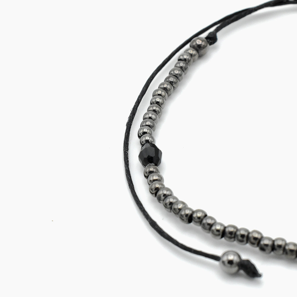 Handmade Capricorn Astrology Hematite Bracelet – Adjustable – One of One