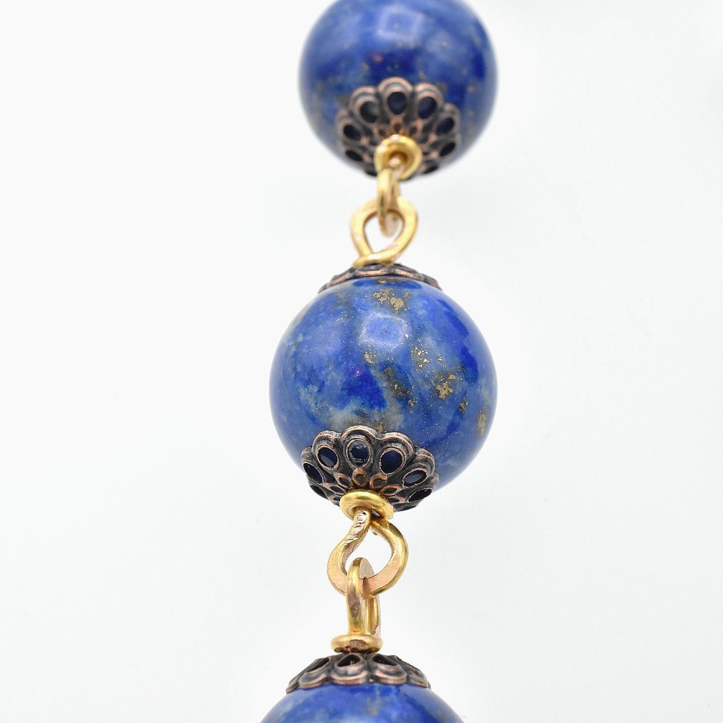 One-of-a-Kind Lapis Lazuli Hand Rosary – Gold Plated & Bronze Pocket Chaplet