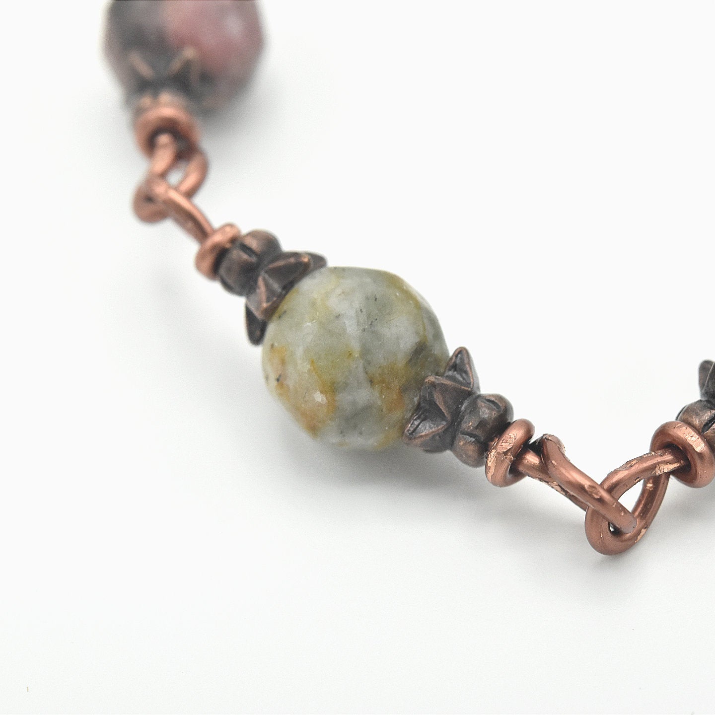 Handmade Copper & Marble Pocket Chaplet – One of One