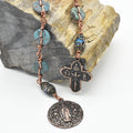 Handmade Turquoise & Copper One-Decade Spiritual Chaplet – One of One (13.25" Length)