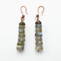 Handmade Labradorite Drop Earrings – Copper Earwires – One of One (2.5" Length)