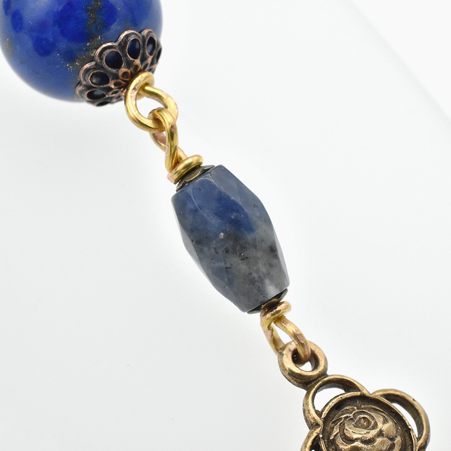 One-of-a-Kind Lapis Lazuli Hand Rosary – Gold Plated & Bronze Pocket Chaplet