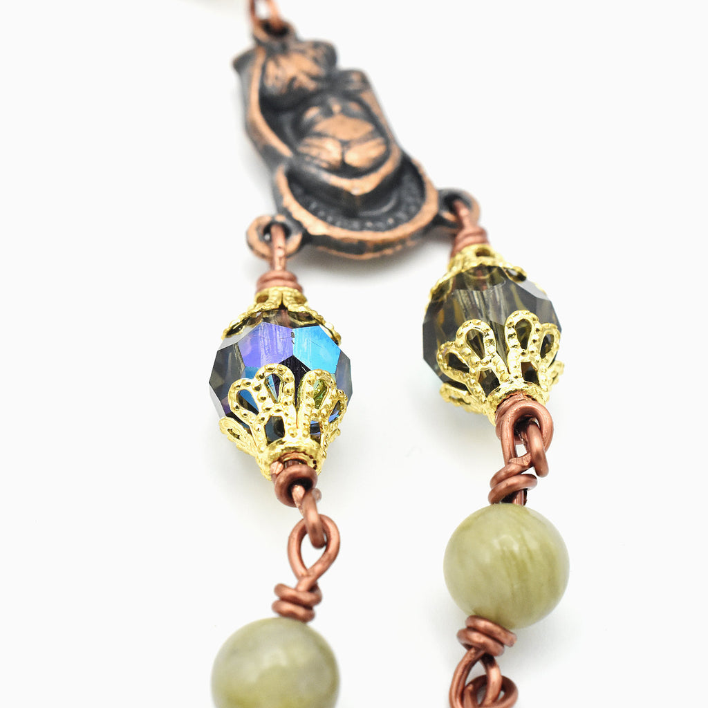Handmade Copper & Jasper Five-Decade Rosary – One of One (24″ Length)