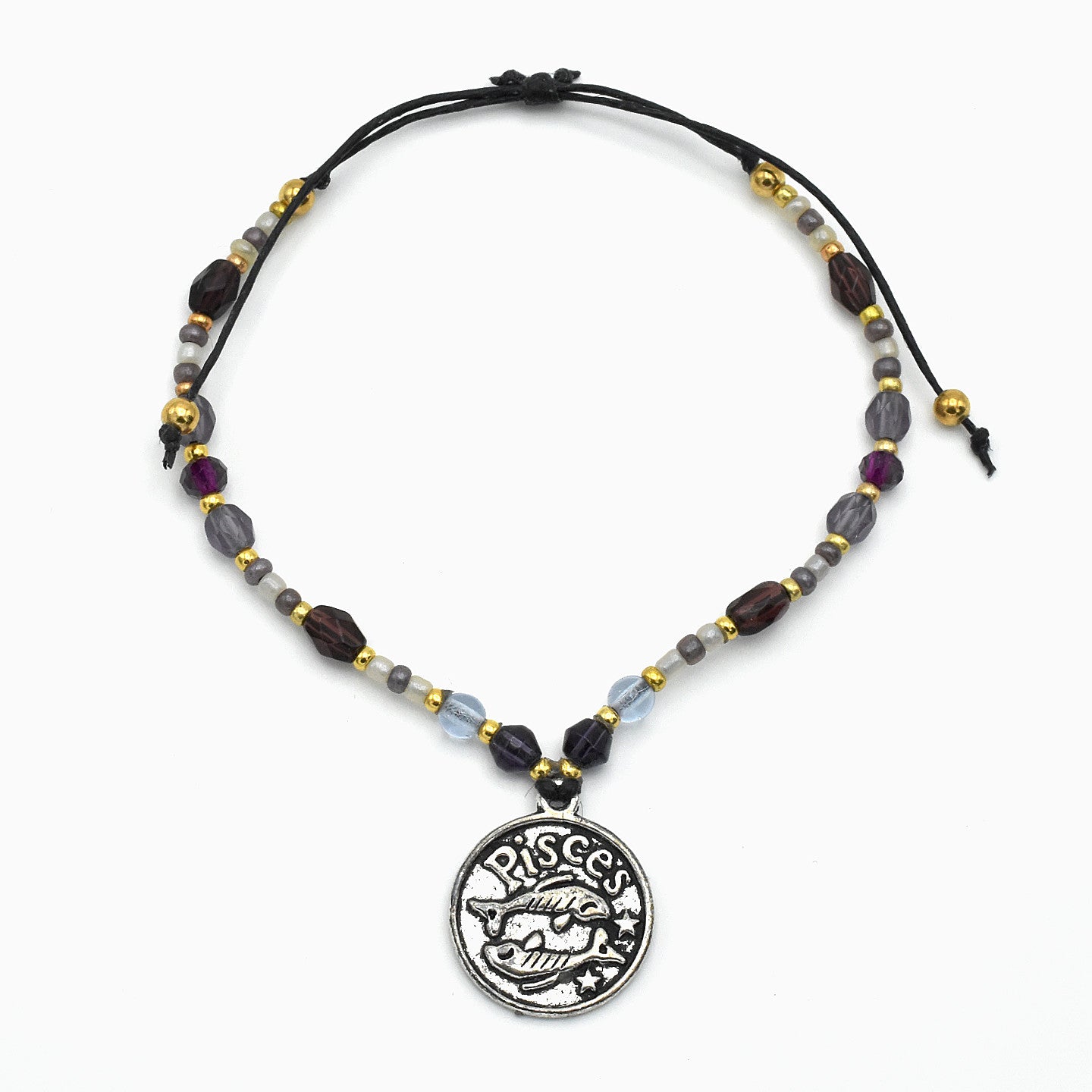 Handmade Pisces Zodiac Bracelet – Adjustable – One of One