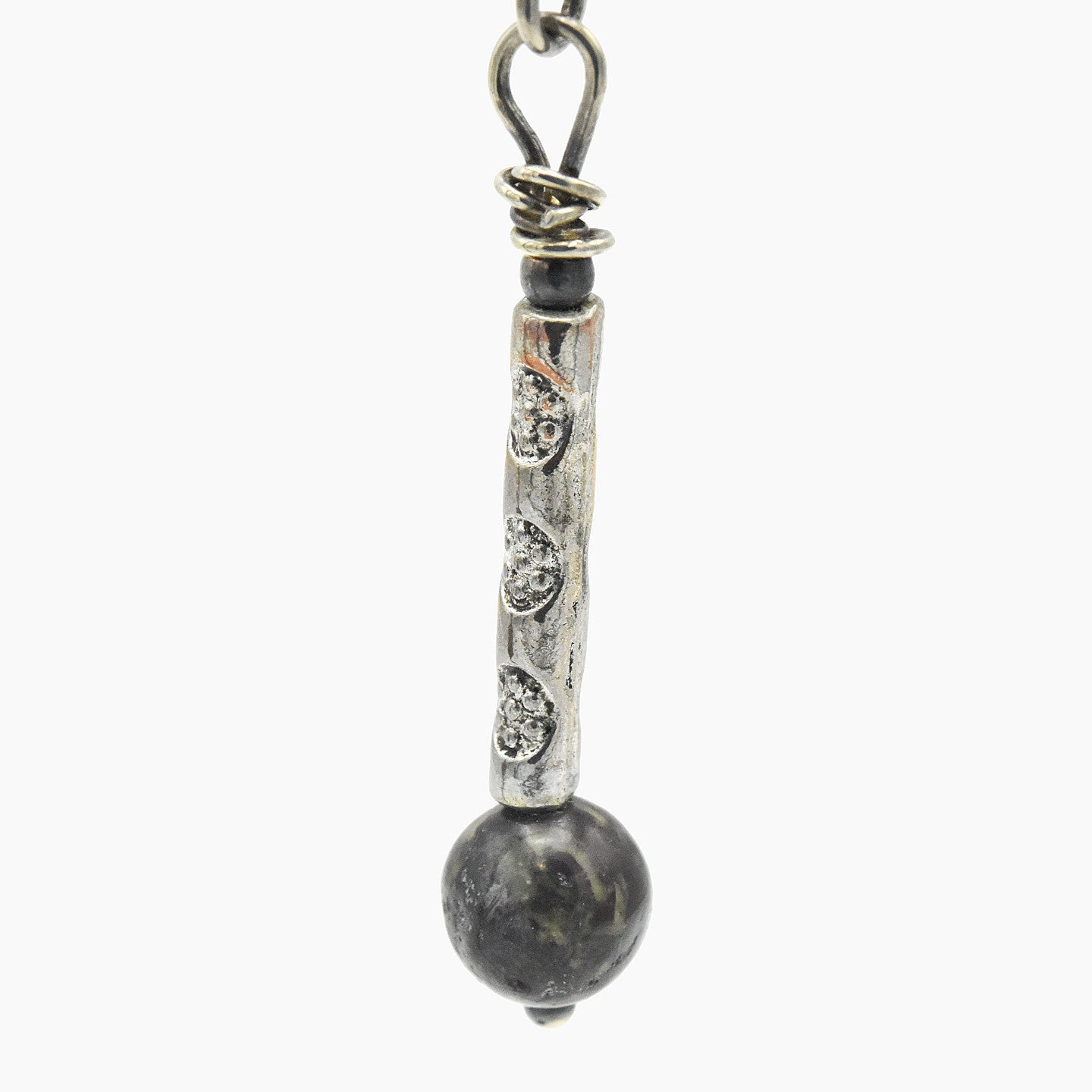 Handmade Garnet & Natural Stone Dangle Earrings – Sterling Silver Earwires – One of One (2.5" Length)