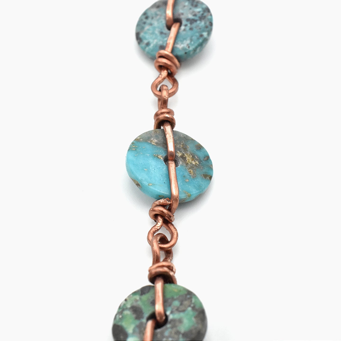 Handmade Turquoise & Copper One-Decade Spiritual Chaplet – One of One (13.25" Length)