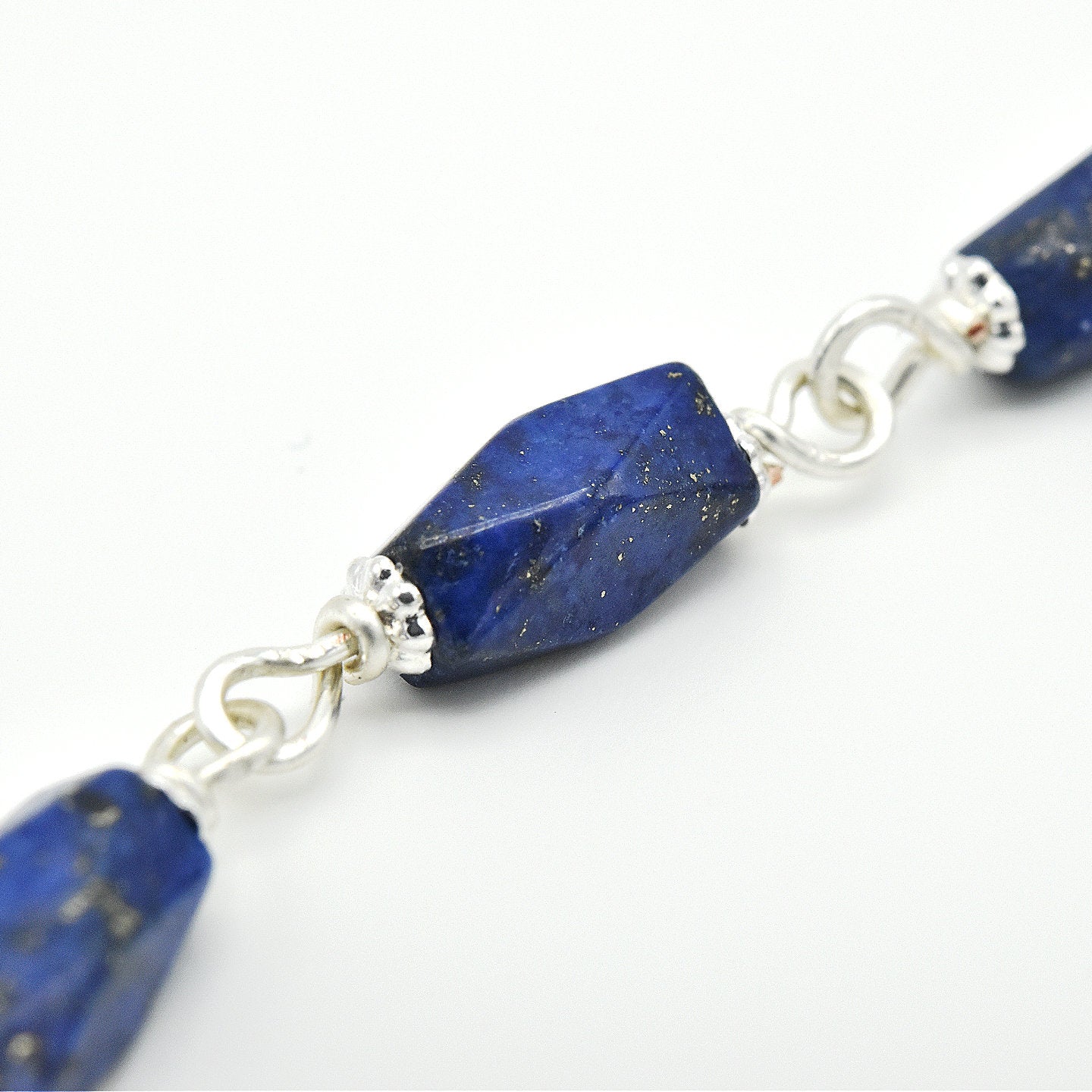 Handmade Silver-Plated Lapis Pocket Chaplet – One of One (12.5″ Length)