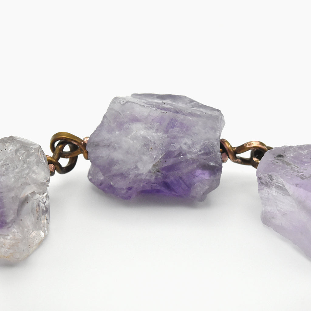 Handmade Raw Amethyst One-Decade Spiritual Chaplet – One of One (12.5" Length)