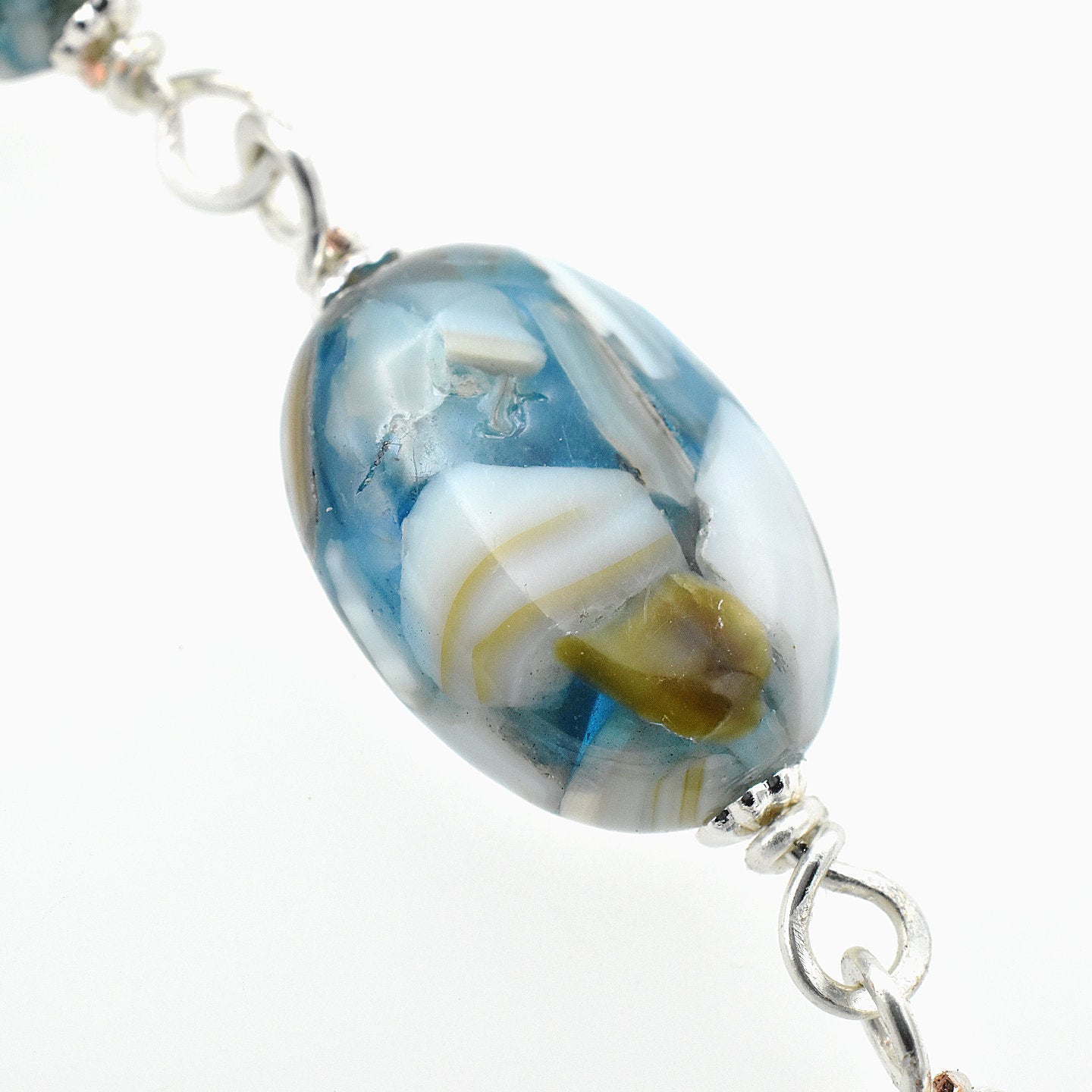 Handmade Mother of Pearl Pocket Rosary - Italian Holy Dove Spirit Chaplet