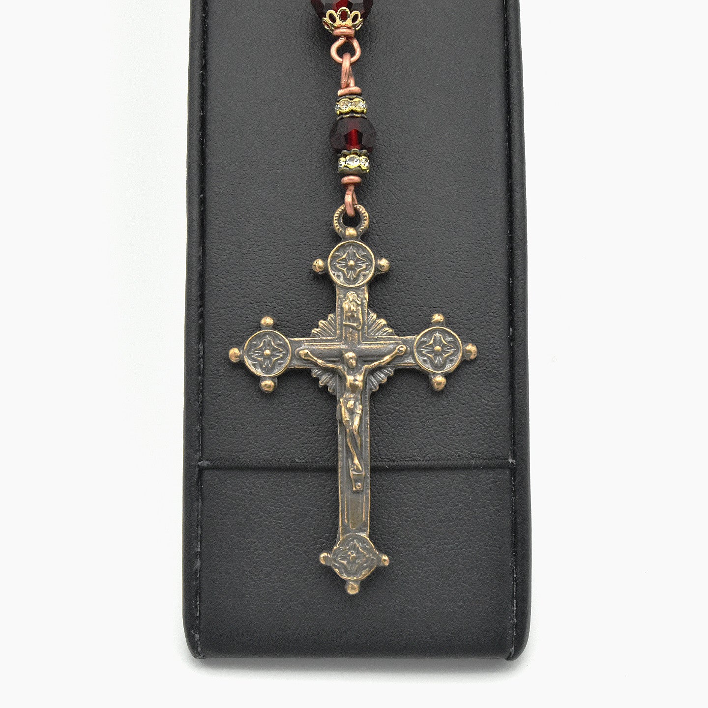 Handmade Preciosa Crystal & Copper One-Decade Pocket Chaplet – One of One (13″ Length)