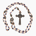 Handmade Copper Amethyst & Leopard Jasper Five-Decade Rosary – One of One (25.5″ Length)