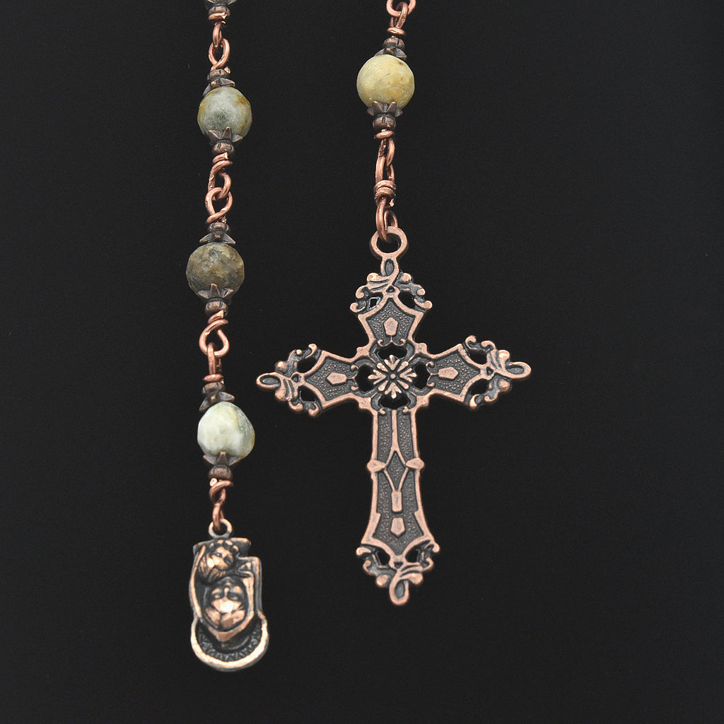 Handmade Copper & Marble Pocket Chaplet – One of One