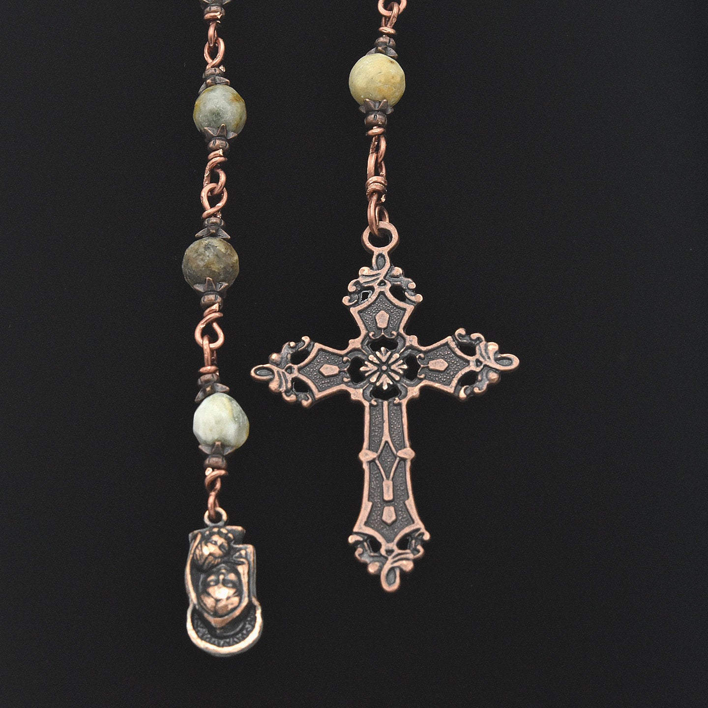 Handmade Copper & Marble Pocket Chaplet – One of One