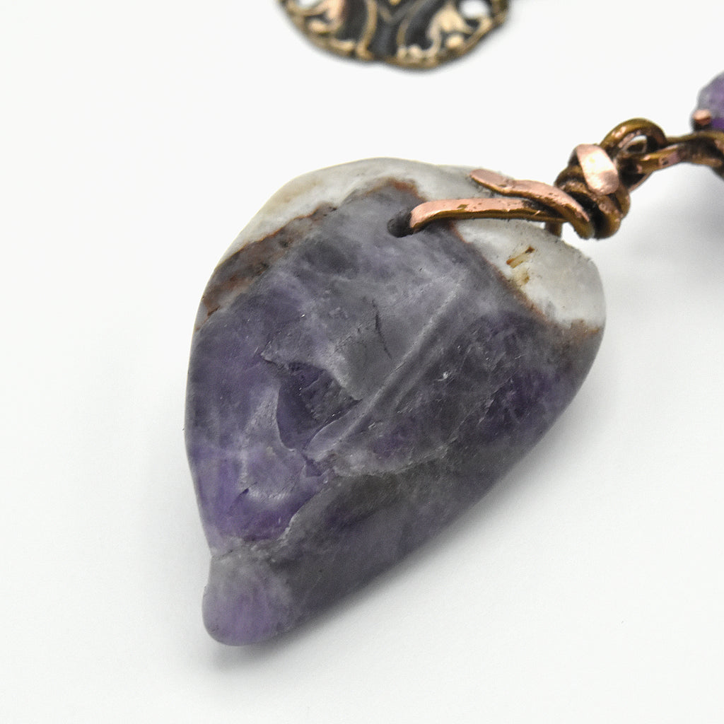 Handmade Raw Amethyst One-Decade Spiritual Chaplet – One of One (12.5" Length)