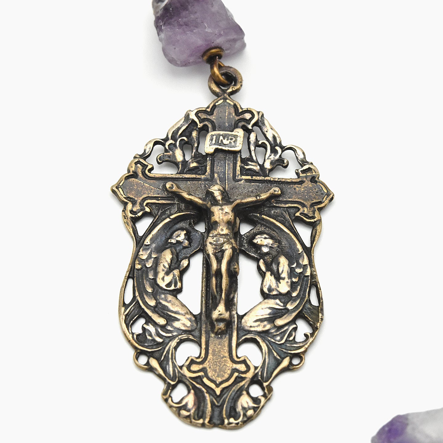 Handmade Raw Amethyst One-Decade Spiritual Chaplet – One of One (12.5" Length)