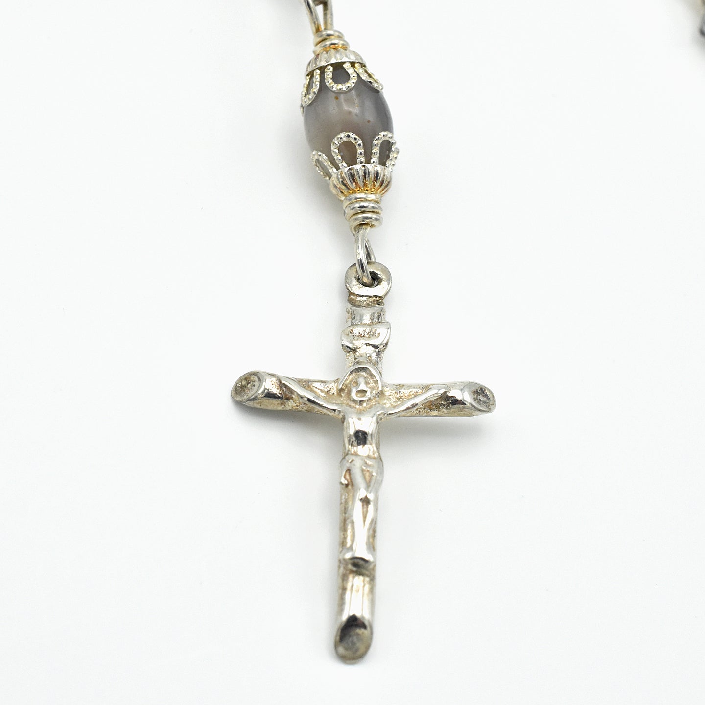 Handmade Sterling Silver & Jasper Five-Decade Rosary – One of One (21″ Length)