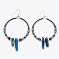 Iridescence Blue Hoops – Handmade Quartz, Hemalyke & Sodalite Earrings with Sterling Silver Ear Wires