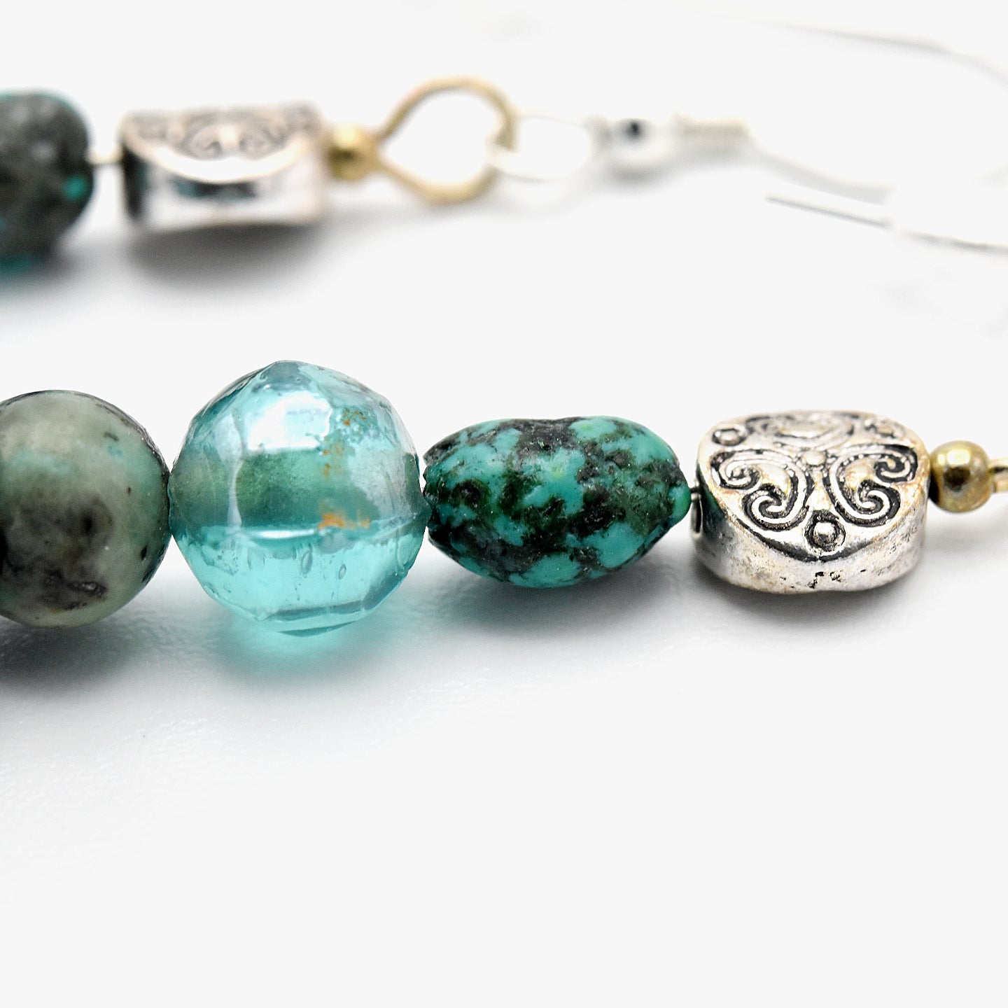 African Turquoise Drops – Handmade Stone & Sterling Silver Earrings