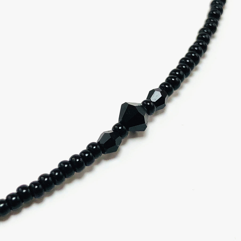 Handcrafted Lampwork Glass Floral Heart Choker Necklace with Swarovski Crystals, Natural Stones & Copper Accents – 16"