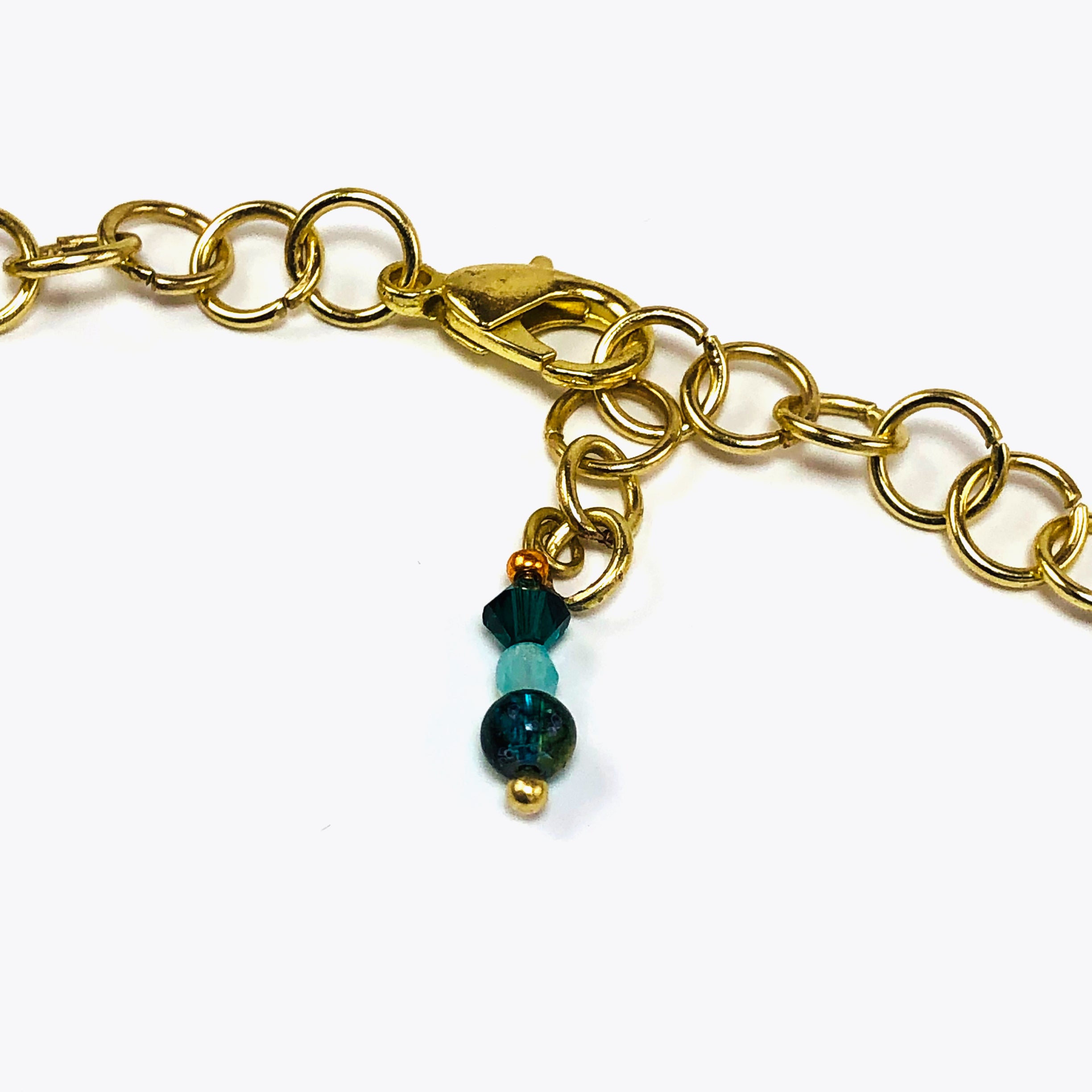 Handcrafted Cloisonné Enamel Fish Focal Choker Necklace with Magnesite, African Aventurine & Cultured Pearls – 16"