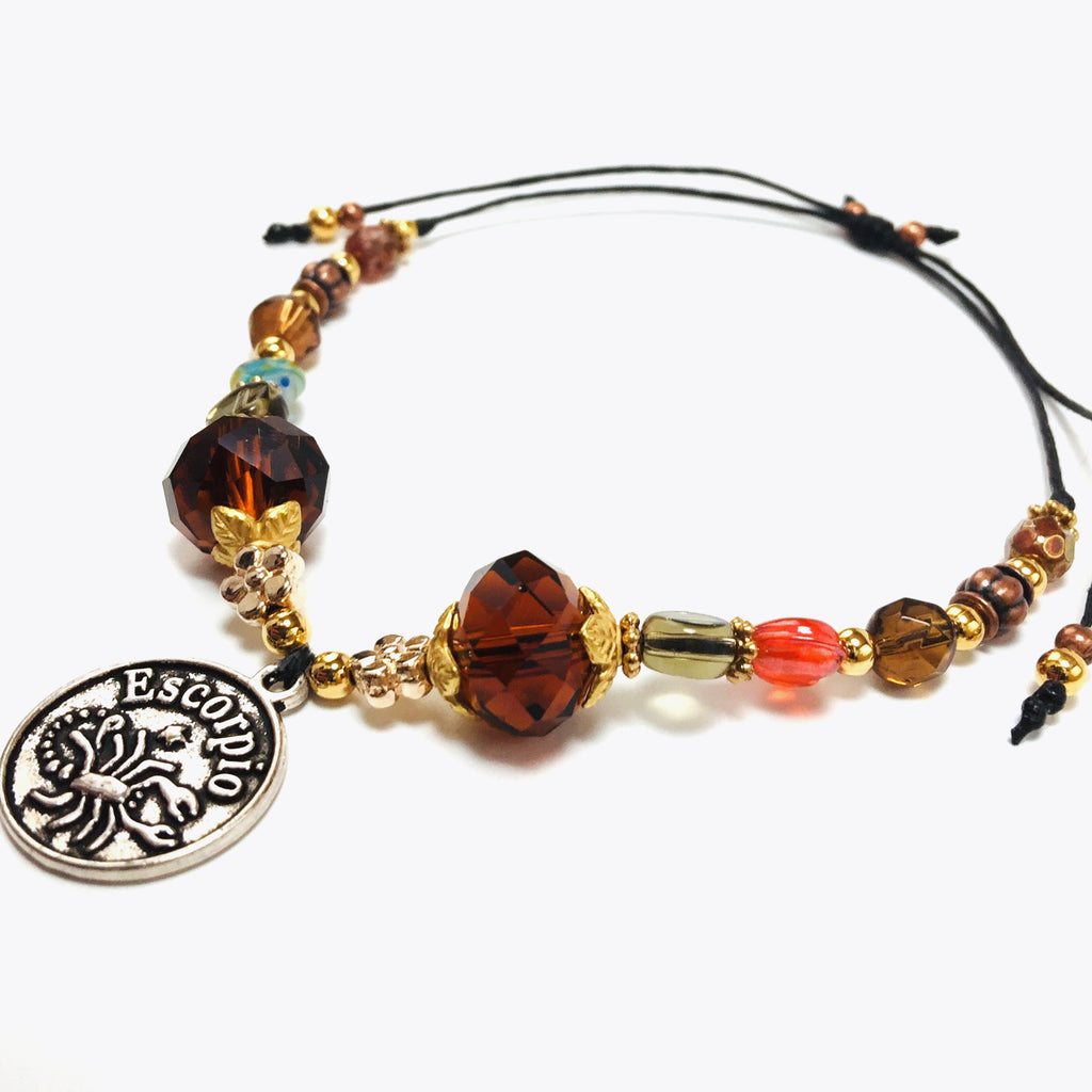 Handmade Scorpio Astrology Bracelet – Adjustable – One of One