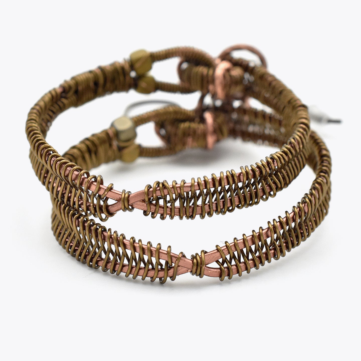 Steampunk Hoops – Handmade Copper Earrings with Niobium Ear Wires