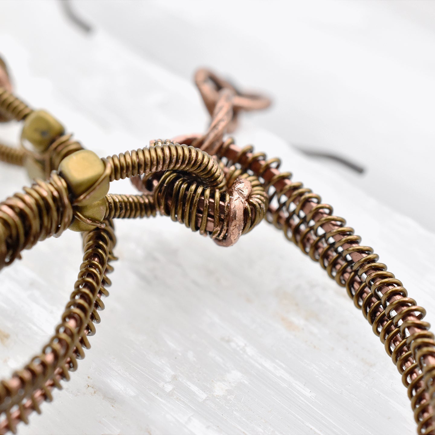 Steampunk Hoops – Handmade Copper Earrings with Niobium Ear Wires